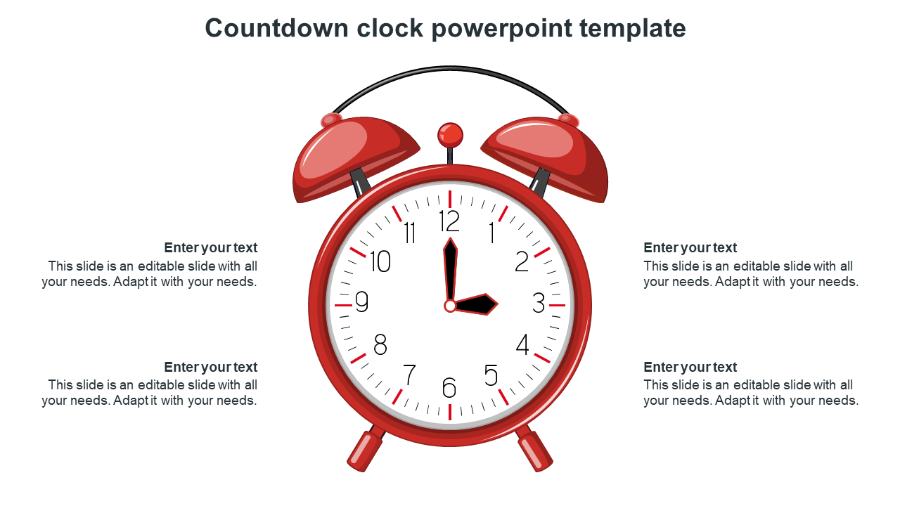 Analog Countdown Clock PowerPoint Presentation Template